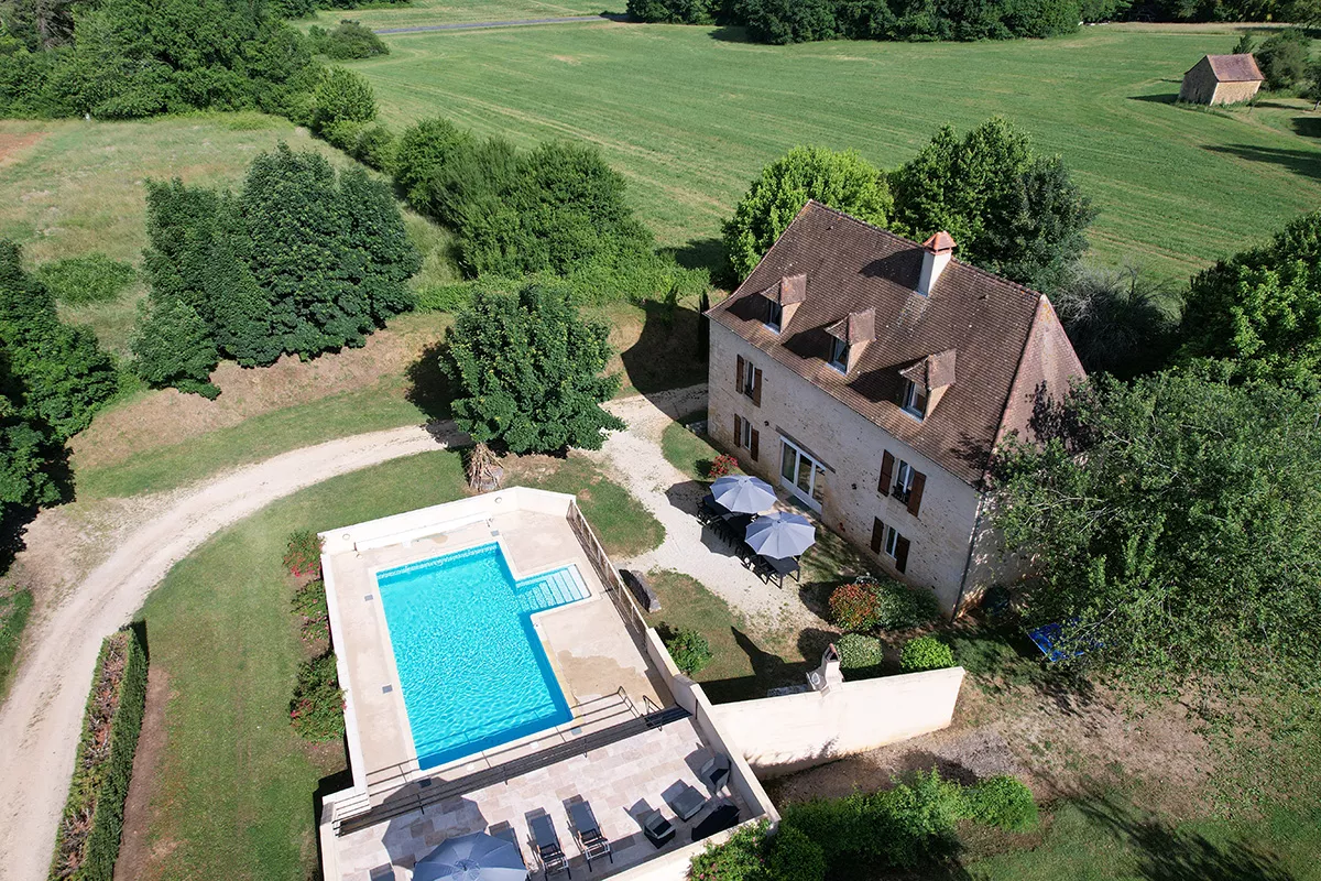 Aerial photographe of the cottage Grande Maison